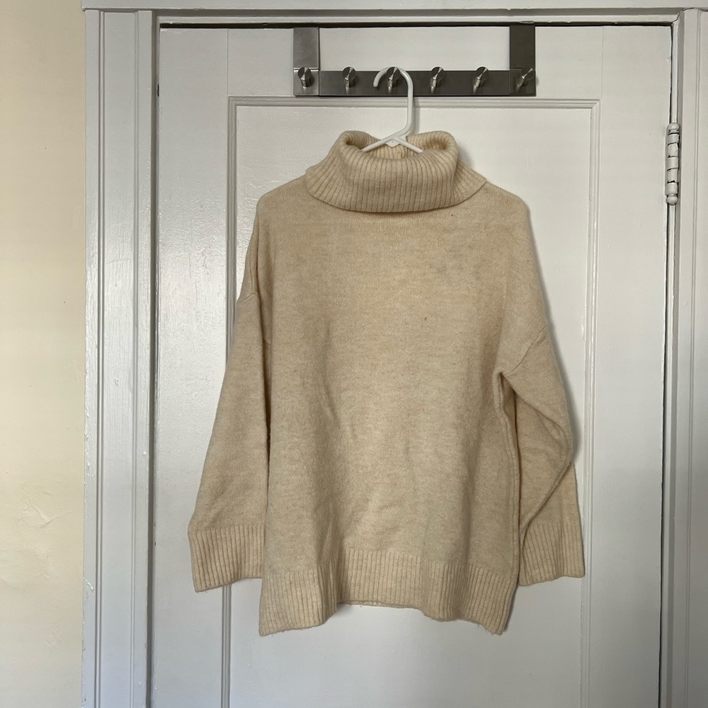 Mango cream turtleneck sweater